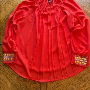 Alfani Scarlet Blouse with Beaded Cuffs